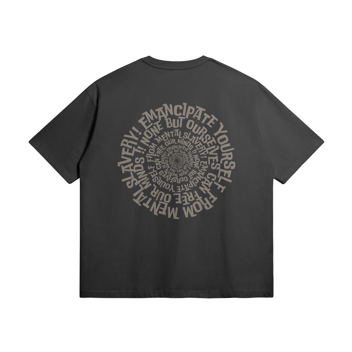The back of the Blackness Emancipation Tee features the phrase Emancipate yourself from mental slavery!  - WEAREBLACKNESS.COM