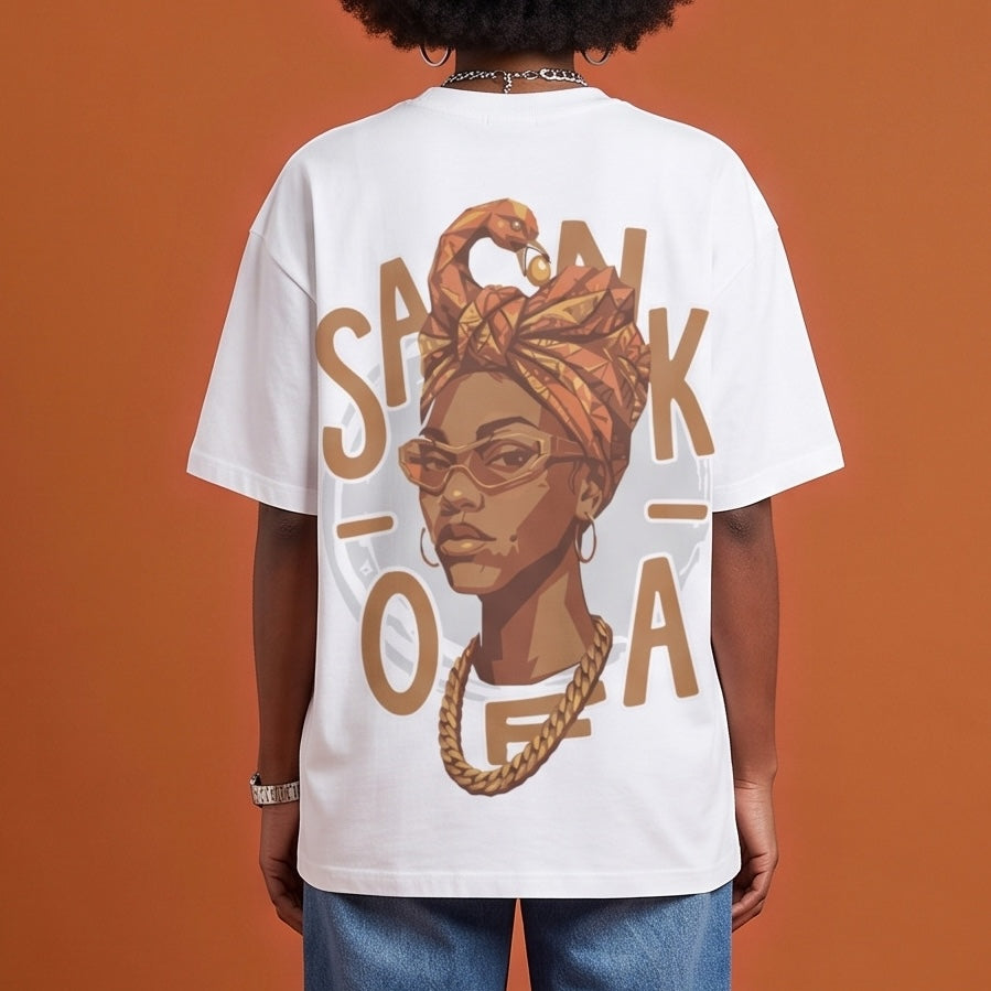 Blackness Sankofa Queen Tee - White