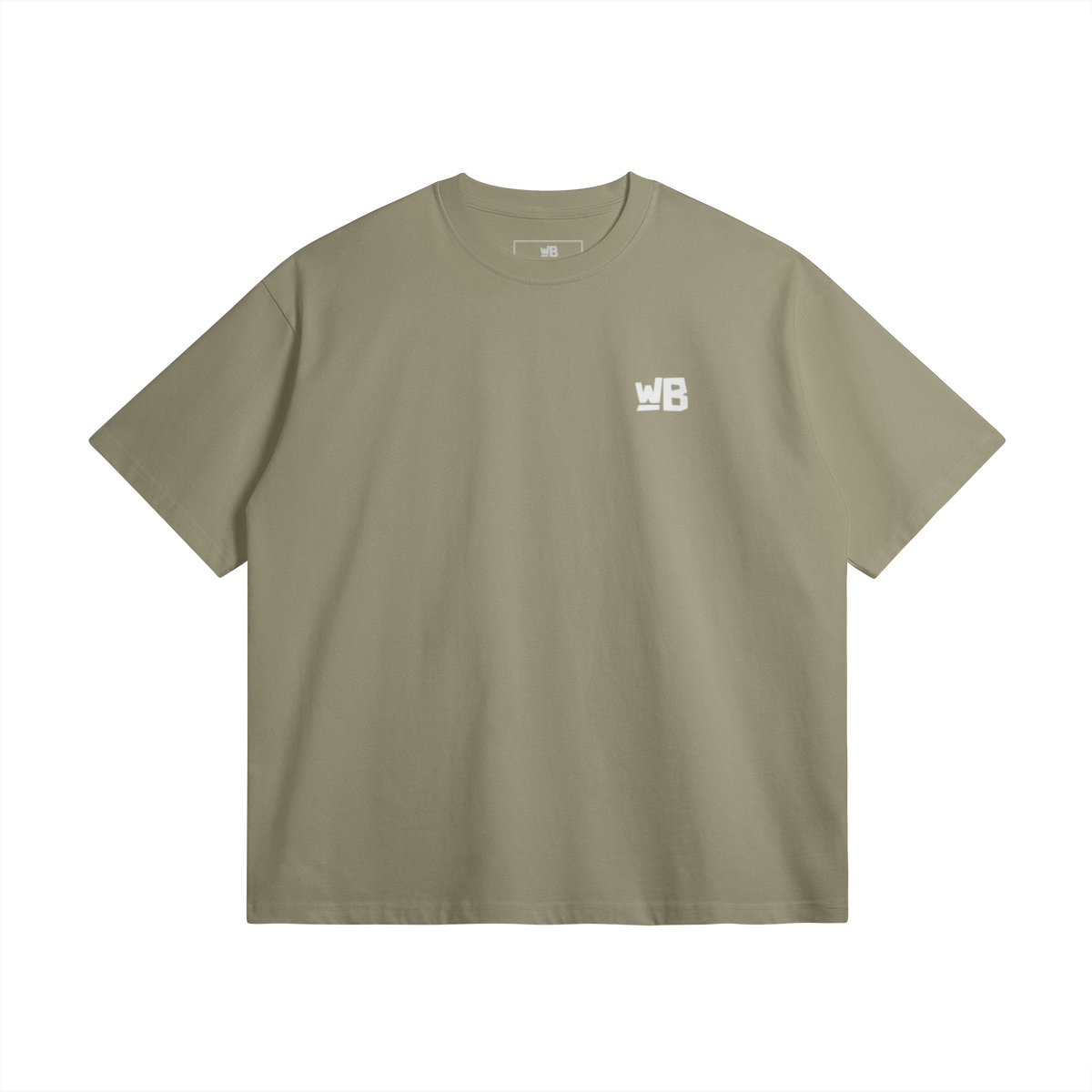 Blackness Solitude Tee, brown khaki — flat lay, front with WB chest logo