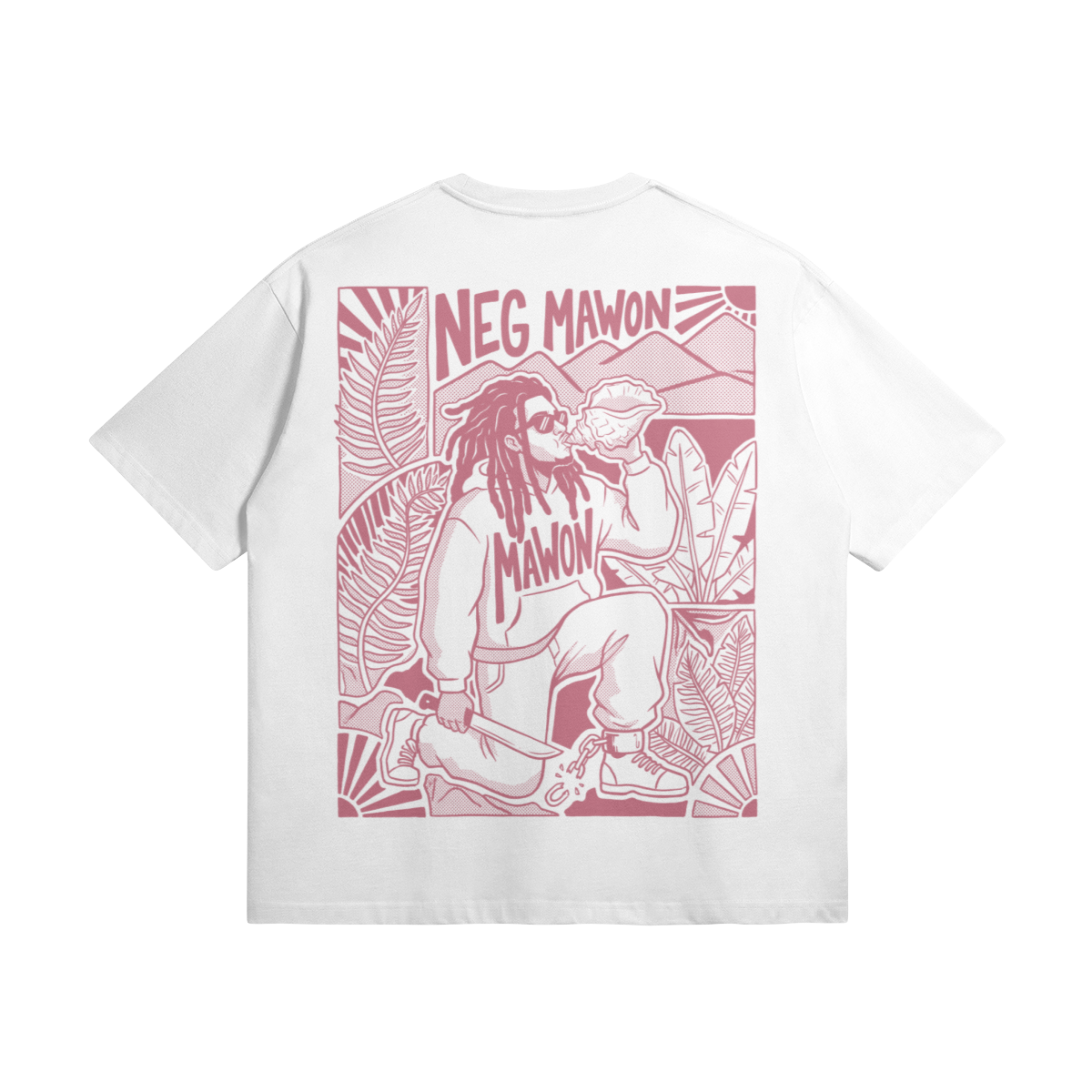 Blackness Mawon Tee, white — flat lay, back print