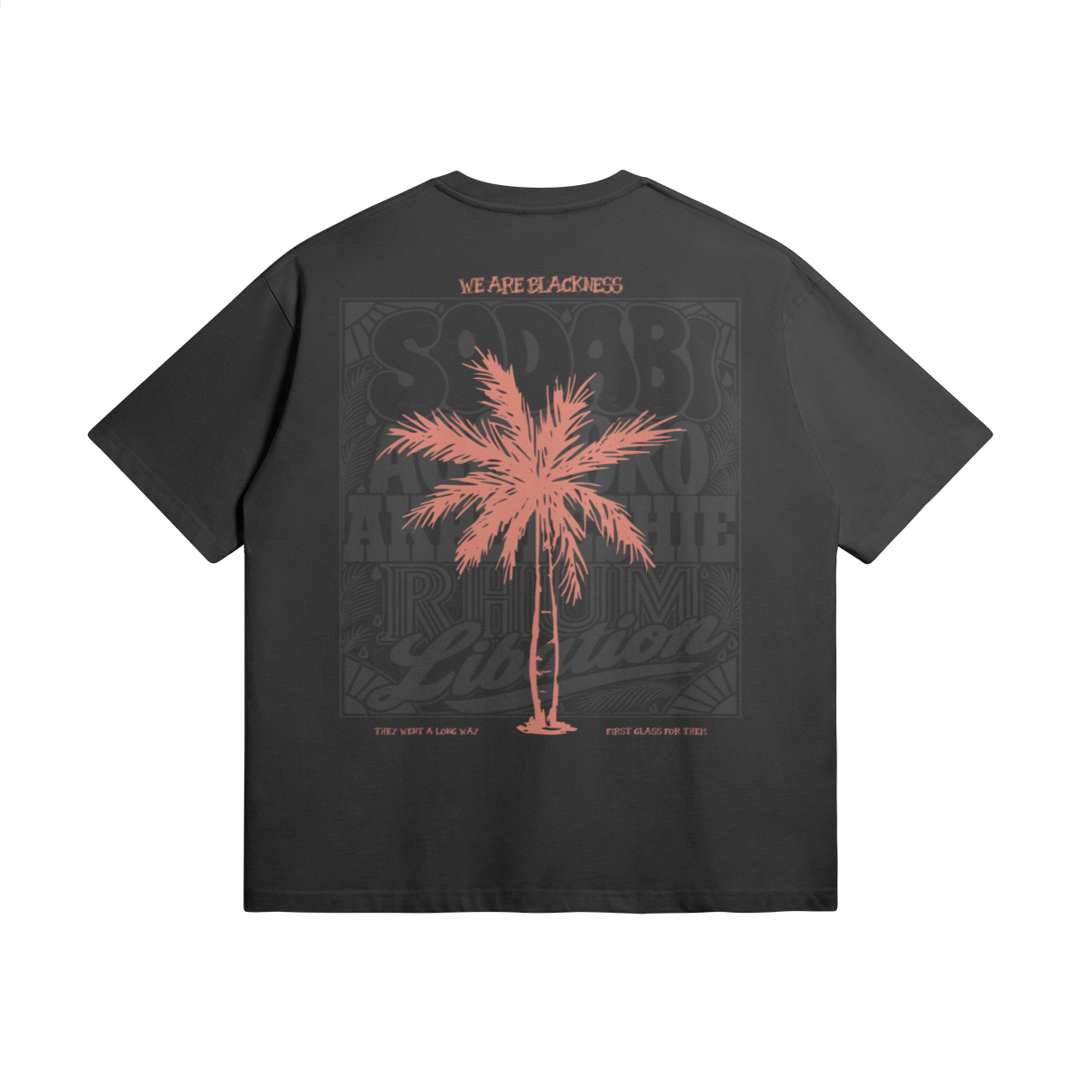 Blackness Libation Tee, black — flat lay, back view