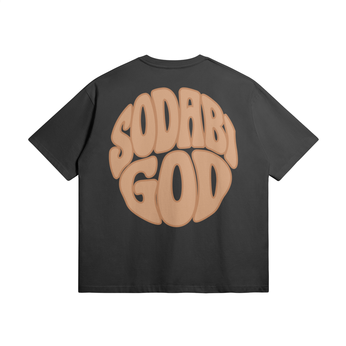 Blackness Sodabi Tee, black — flat lay, back view