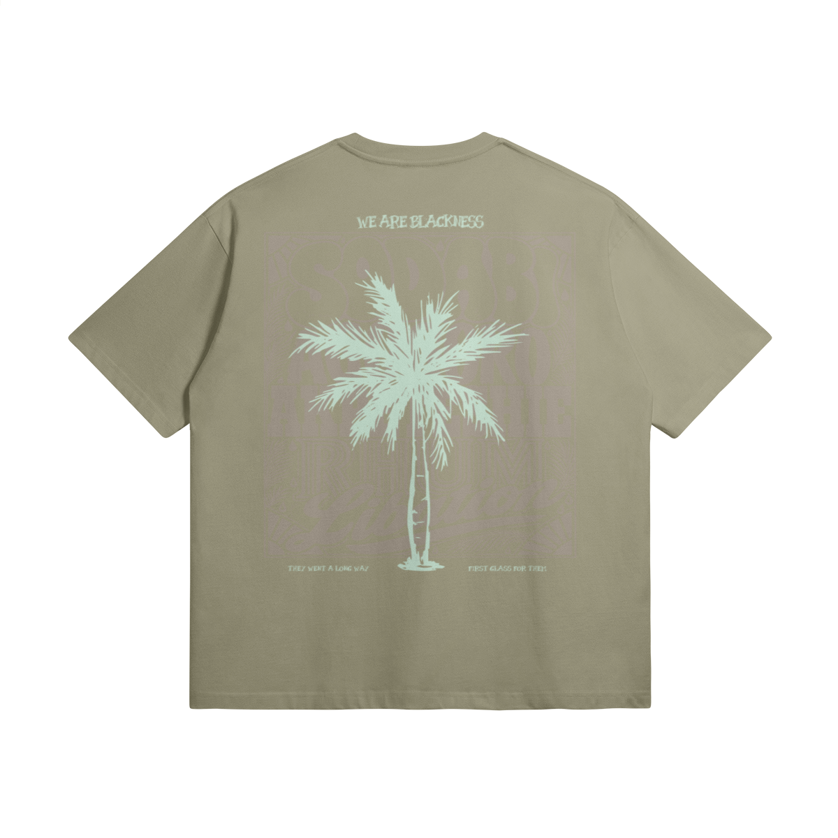 Blackness Libation Tee, brown khaki — flat lay, back view