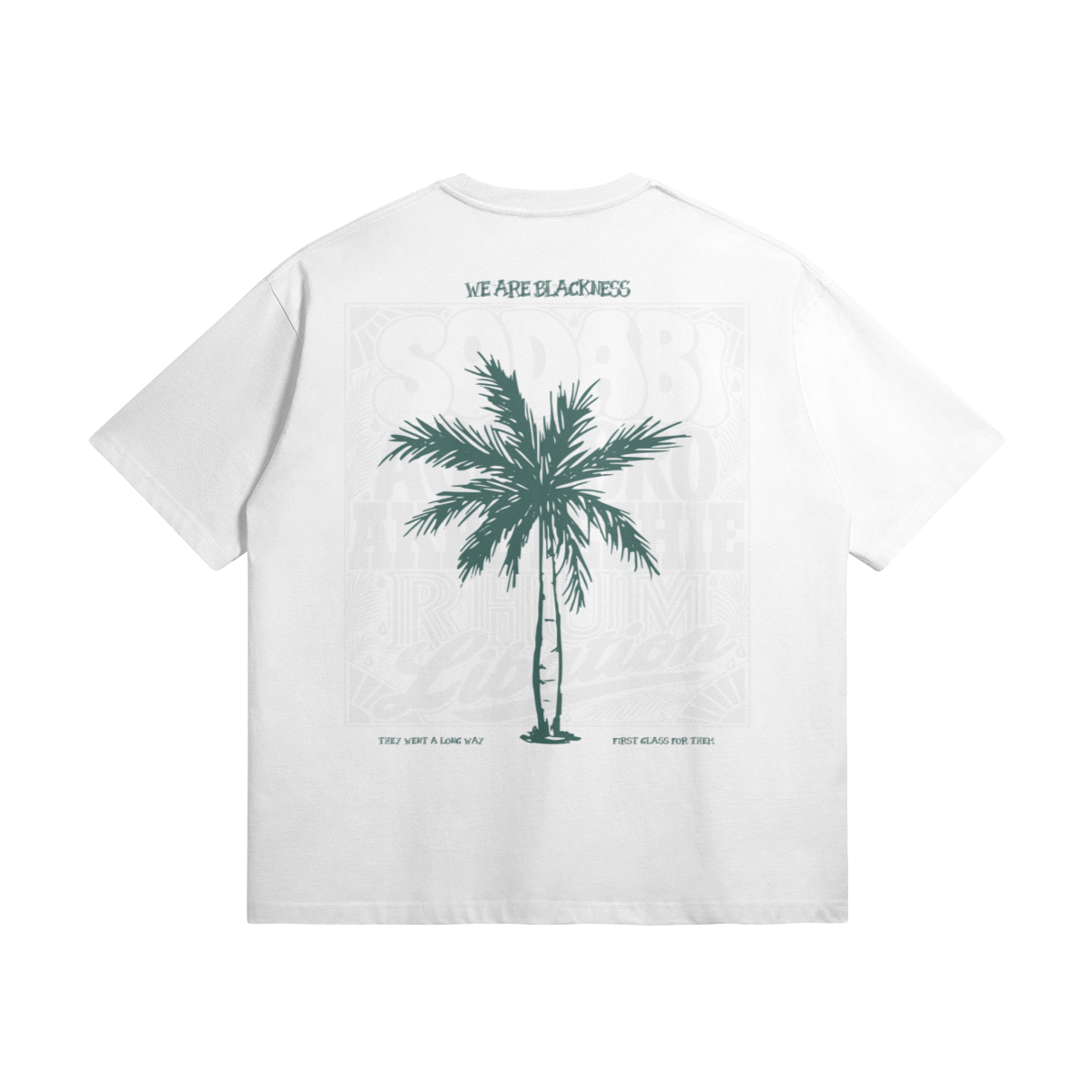 Blackness Libation Tee, white — flat lay, back print